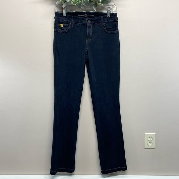 Second Yoga Jeans Mid Rise Straight Leg Dark Wash Stretch Denim 29 - Picture 1 of 16